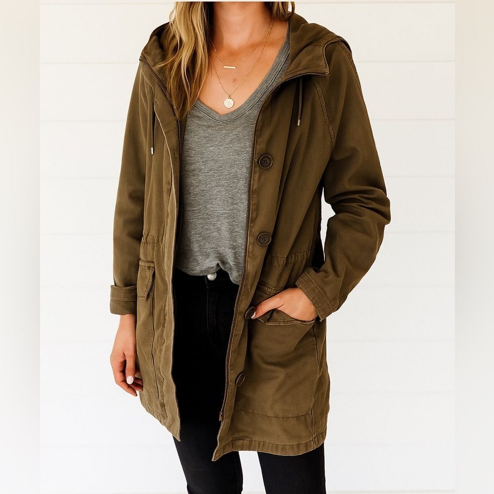 Aritzia Utility Parka Jacket – Timeless Olive Green Style Sz Small